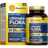 Renew Life Probióticos para adultos, 30 mil millones de UFC, 12 cepas, hombres y mujeres, sin gluten, lácteos y soja, 60 cápsulas