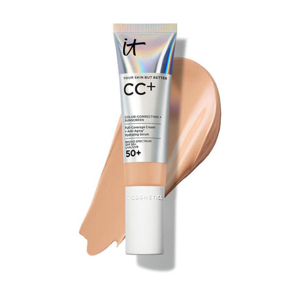 IT Cosmetics CC+ Cream: Base de Cobertura Completa con SPF 50+ y Suero Hidratante Antienvejecimiento