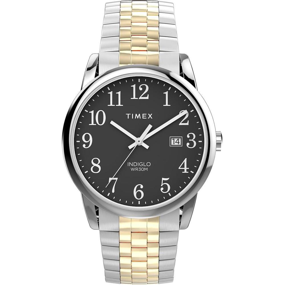 Reloj Easy Reader para hombre de Timex, diseño elegante con resistencia al agua y banda de acero inoxidable