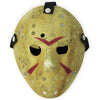 Máscara Cosplay Halloween de terror con diseño de hockey en color amarillo, ideal para disfraces y fiestas temáticas