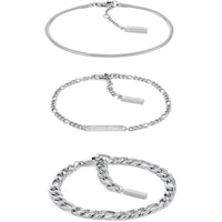 Calvin Klein Pulsera de Cadena Enlazada para Mujer, Acero Inoxidable, Sin Piedra Preciosa, Color Plata, Modelo 35700003