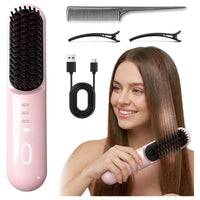 Go Brush - Pro inalámbrico con calor rápido, 3 ajustes de temperatura, cuidado iónico y cerámico, USB-C recargable