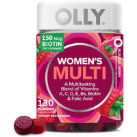 OLLY Multivitaminas para Mujeres, Gummy con Vitaminas A, D, C, E, Biotina, Ácido Fólico, Sabor Berries, 65 Días