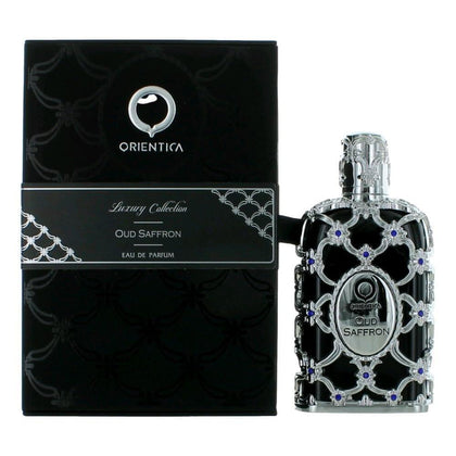 Orientica Oud Azafrán Eau de Parfum unisex, fragancia de lujo con notas de azafrán y pachulí, ideal para día y noche