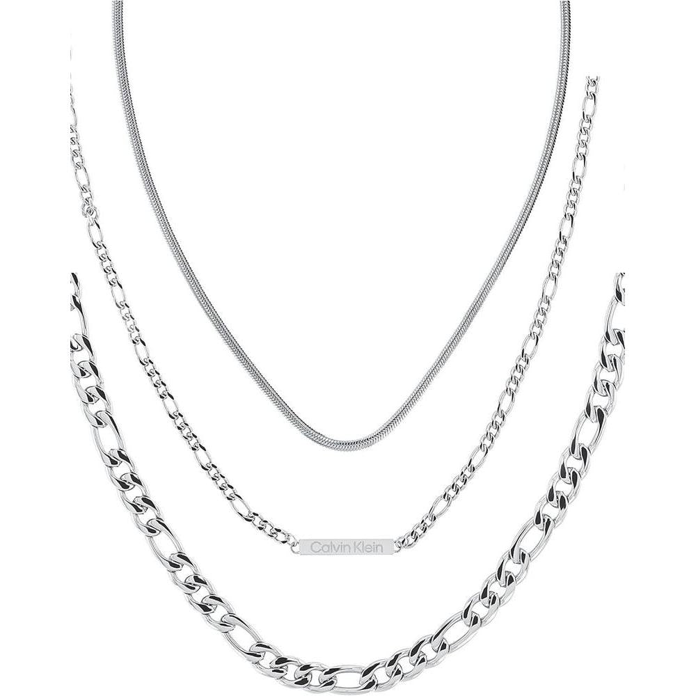 Calvin Klein collar de cadena para mujeres, color plateado, modelo 35700002, acero inoxidable, sin piedra preciosa