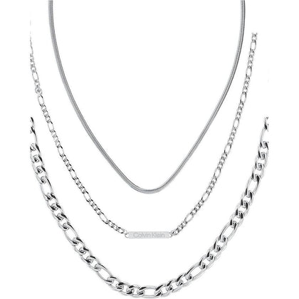 Calvin Klein collar de cadena para mujeres, color plateado, modelo 35700002, acero inoxidable, sin piedra preciosa