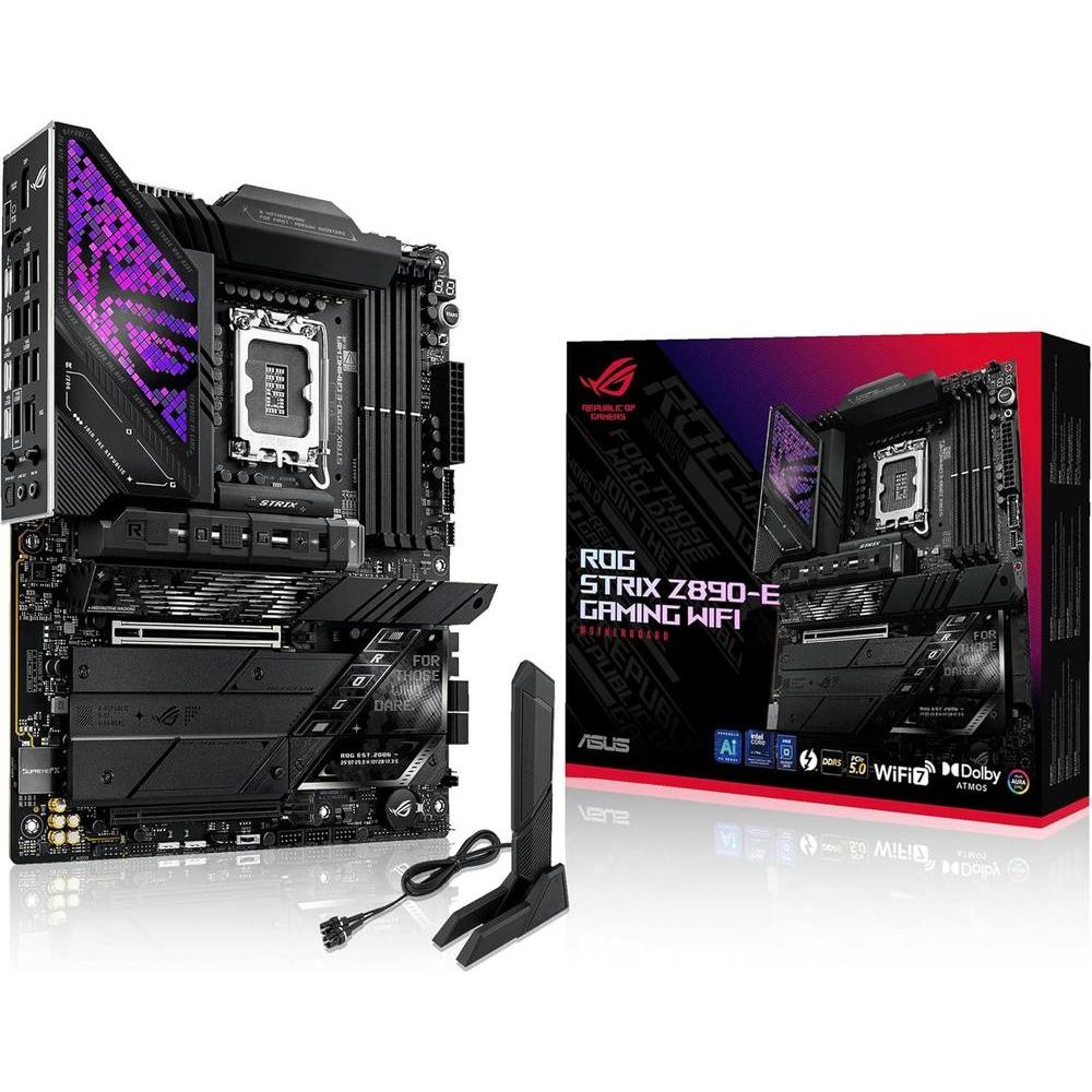 ASUS ROG Strix Z890-E Gaming WiFi Intel Z890 LGA 1851 ATX Placa Base con IA Avanzada, DDR5, WiFi 7 y Más