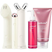 Medicube Set de Dispositivo y Cuidado de la Piel 3 en 1 Mini Booster Pro Plus con Limpiador y Gel PDRN Beige