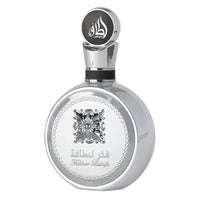 Lattafa Fakhar Platin Eau de Parfum para hombre, fragancia picante de madera con bergamota, jengibre y sándalo, aroma audaz y moderno