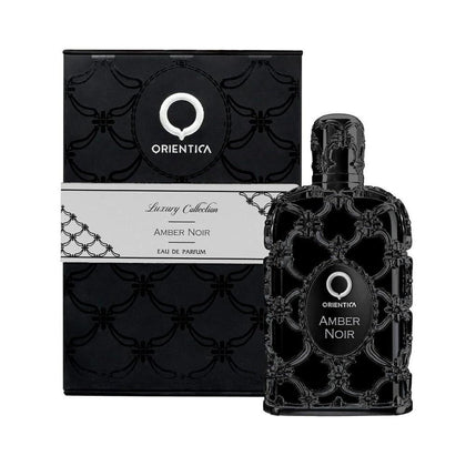 Orientica Amber Noir Eau de Parfum unisex, fragancia Amber Woody para mujeres y hombres, tamaño de viaje