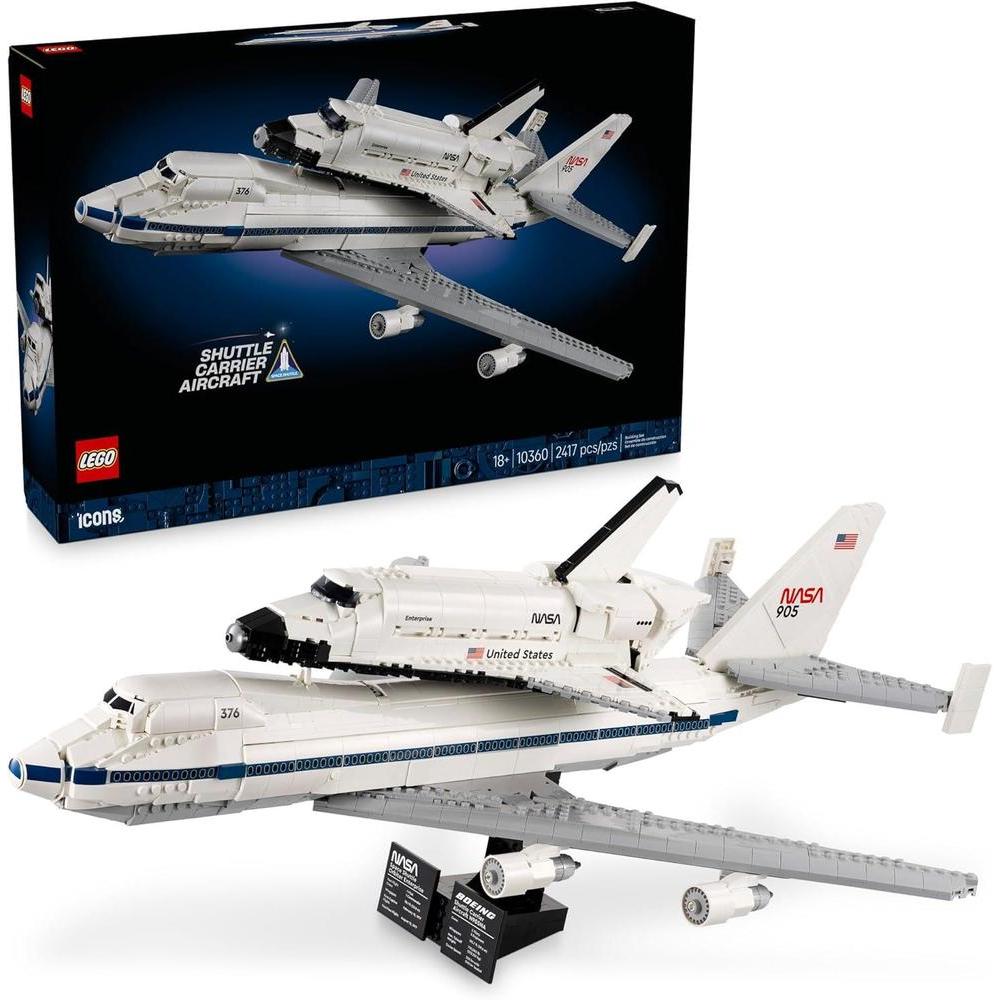 LEGO Icons Shuttle Carrier Aircraft - Juego de aviones para adultos, modelo de nave espacial, decoración y regalo