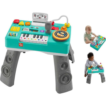 Fisher-Price Laugh & Learn Mesa DJ mezcla y aprende, juguete musical con luces y sonidos para niños de 6 meses a 3 años