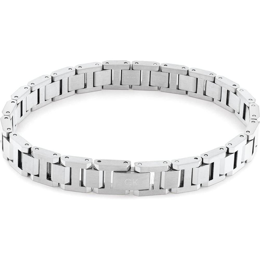 Calvin Klein pulsera de eslabones en acero inoxidable y estilo minimalista para hombre, plata, modelo 35000284
