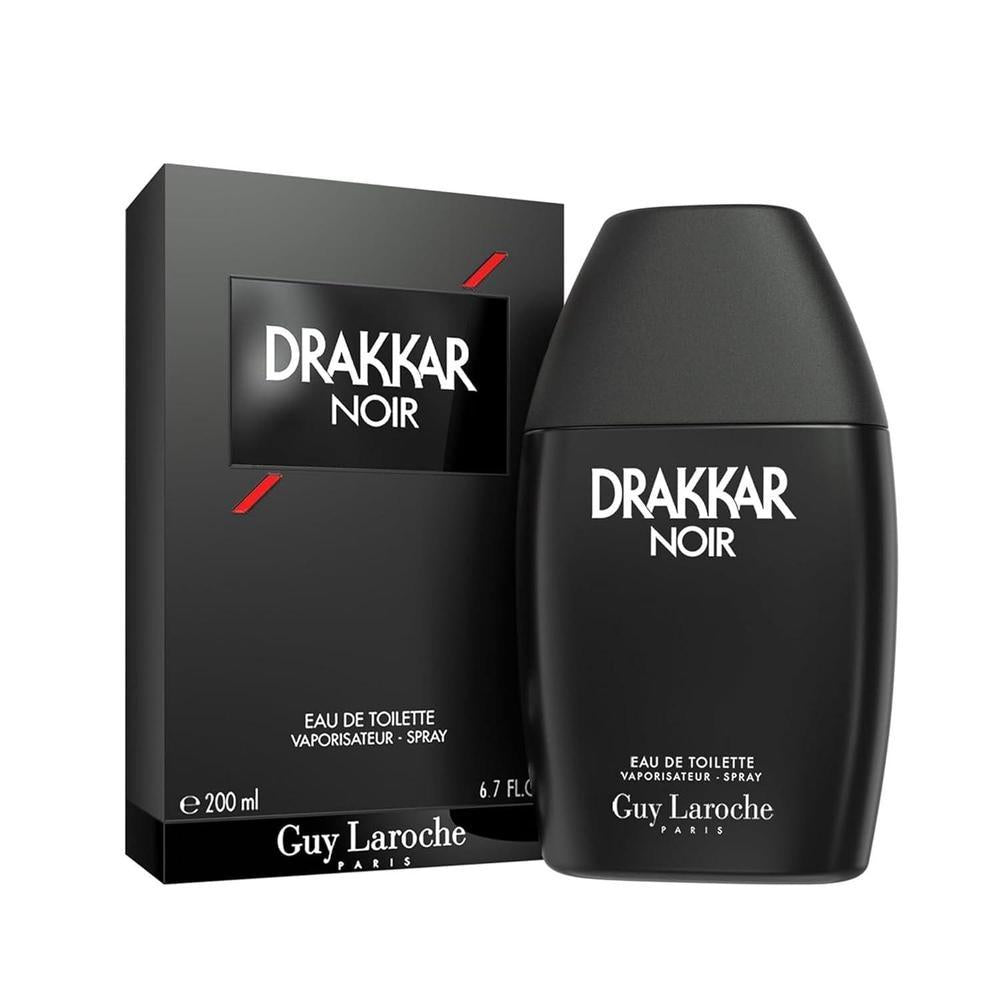 Drakkar Noir de Guy Laroche, fragancia intensa para hombres. Eau de Toilette con especias aromáticas y larga duración
