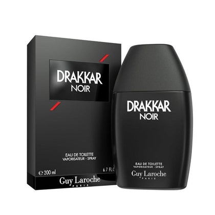 Drakkar Noir de Guy Laroche, fragancia intensa para hombres. Eau de Toilette con especias aromáticas y larga duración
