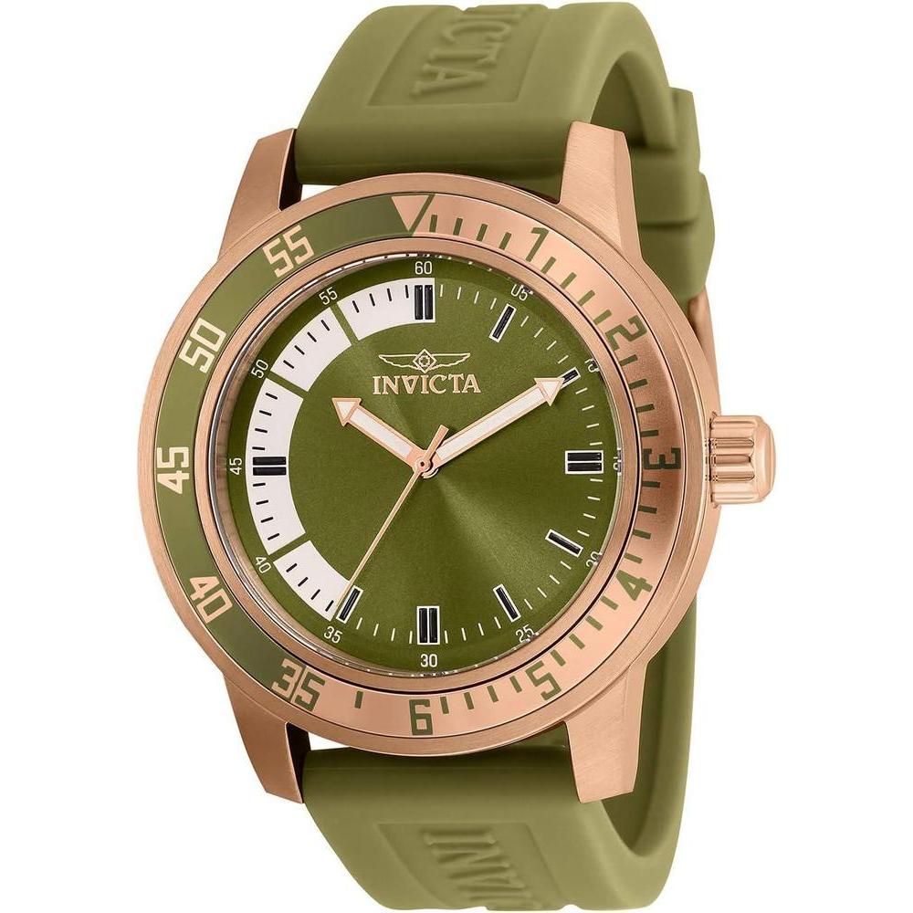 Reloj de cuarzo para hombre Invicta Specialty con correa de silicona y caja de acero inoxidable