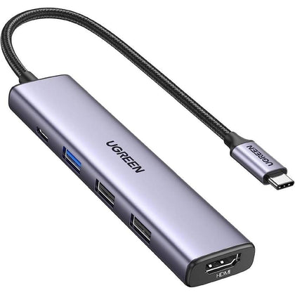 UGREEN Revodok 105 USB C Hub Adaptador multipuerto HDMI 4K, entrega de energía 100W, 3 puertos USB-A para MacBook Pro/Air, iPad Pro