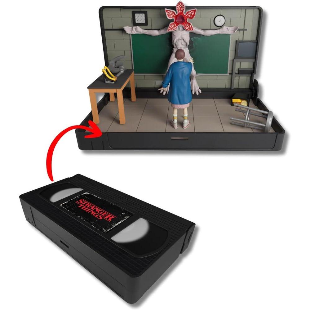 Diorama de Stranger Things Once vs. Demogorgon con accesorios, pieza coleccionable oficial de Netflix