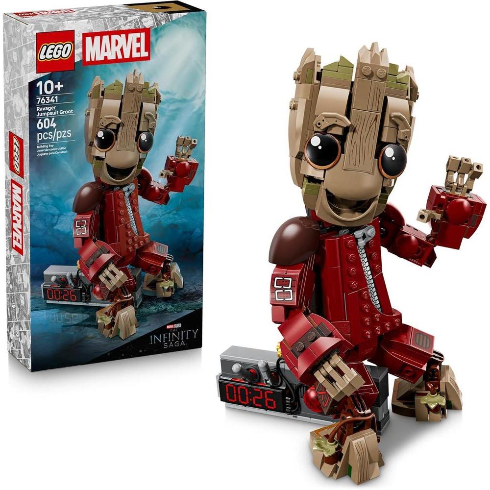 LEGO Marvel Ravager Groot con dispositivo detonador, figura de superhéroe de Guardianes de la Galaxia para niños de 10 años o más