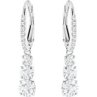Swarovski colección de joyas: collar y aretes de cristal de trilogía de atracción, diseño elegante y atemporal