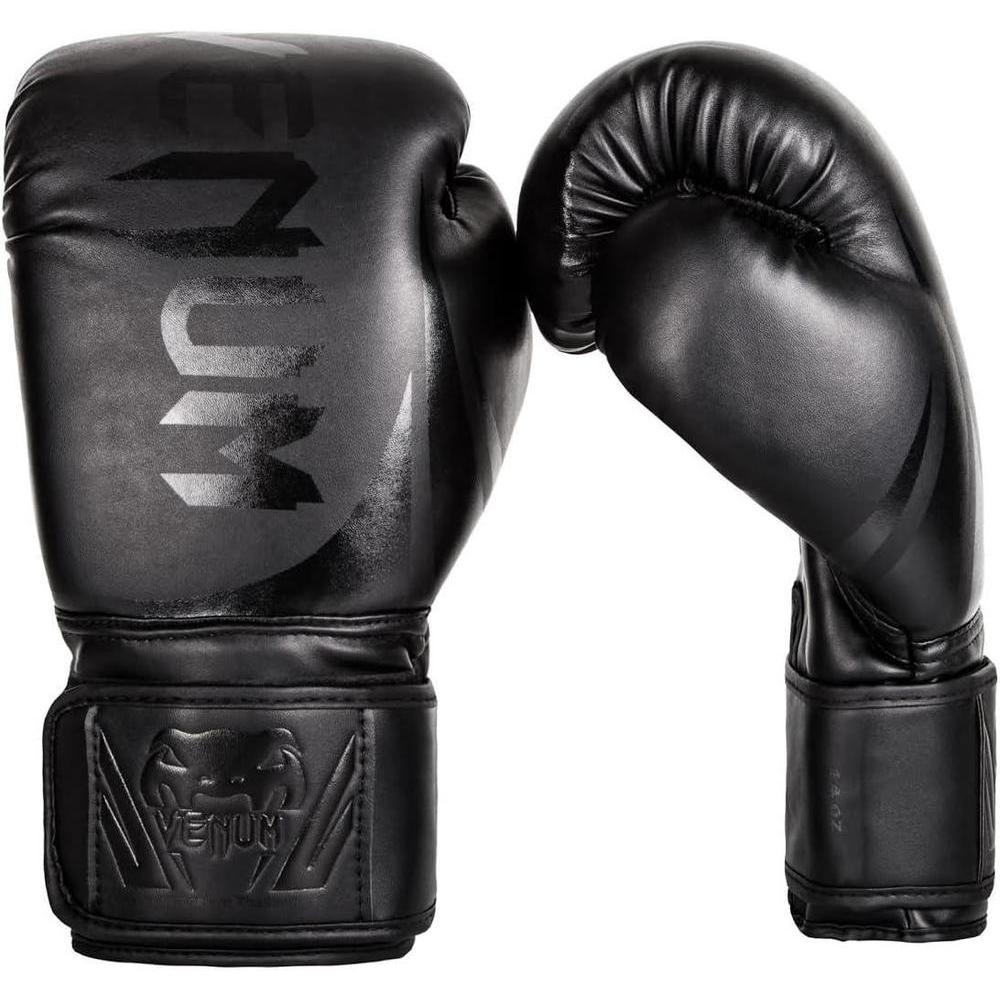 Guantes de boxeo Venum Challenger 2.0 de cuero sintético con ajuste seguro y diseño en negro