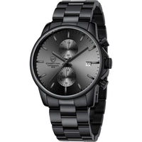 Reloj cronógrafo para hombre GOLDEN HOUR, acero inoxidable, resistente al agua, movimiento de cuarzo y fecha automática
