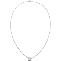 Calvin Klein Collar de perno de acero inoxidable para hombre, estilo moderno con herrajes hexagonales, color plata