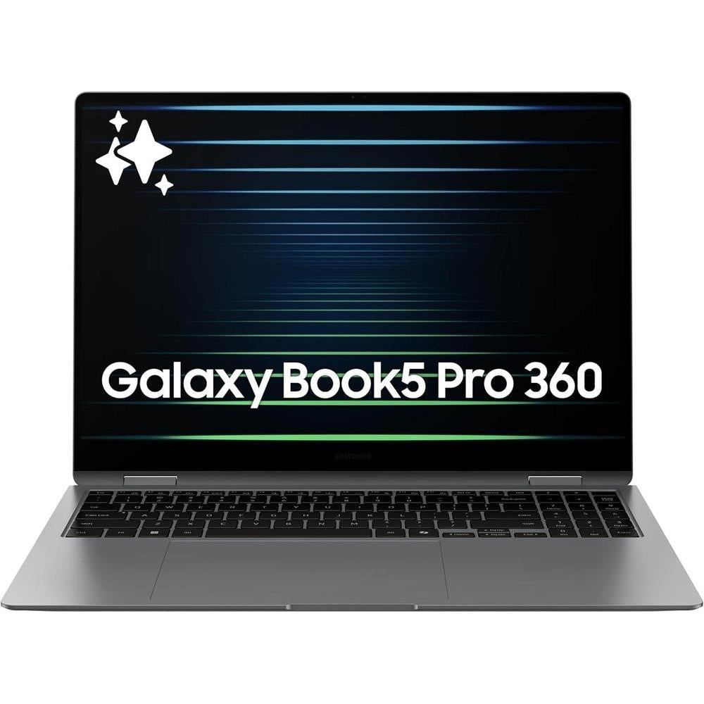 Samsung Galaxy Book5 Pro 360 Copilot+ PC, computadora AI con procesador Intel Core 7 Ultra, pantalla táctil 3K AMOLED, S Pen, 120Hz, Dolby Atmos