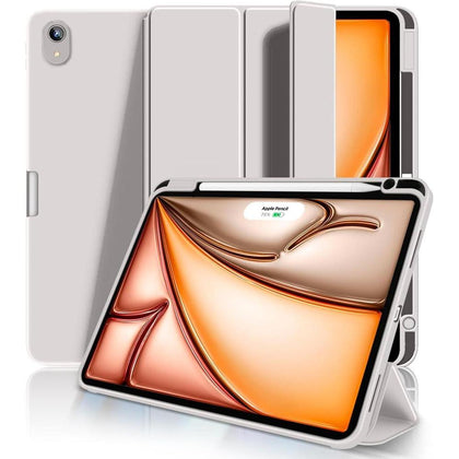 Funda Aoub para iPad Air M3/M2 y 5ª/4ª generación, soporte para lápiz y cierre magnético, gris