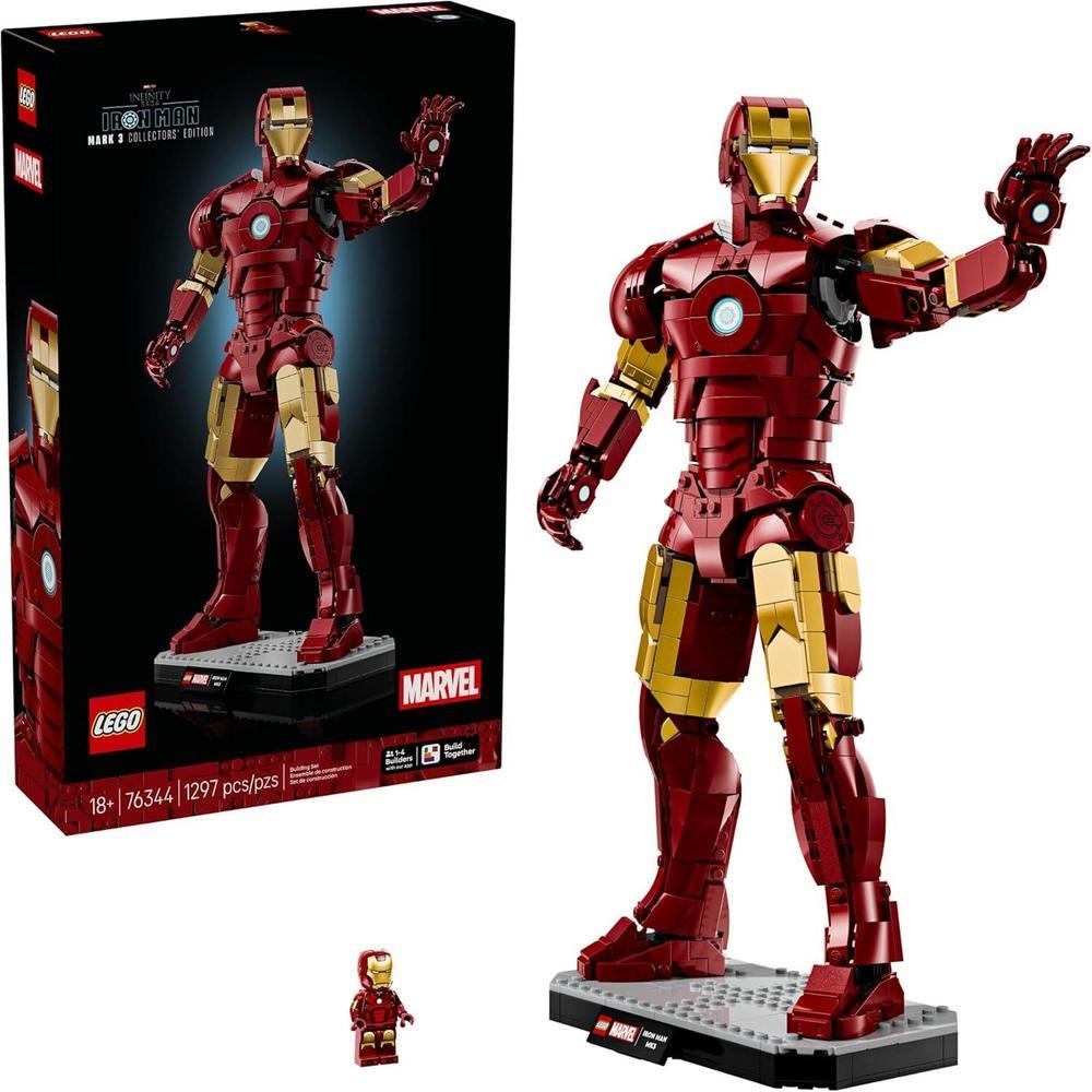 LEGO Marvel Iron Man Mark 3 Edición de Coleccionistas - Set de construcción posable con minifigura para adultos