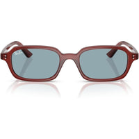 Ray-Ban RB4455 Zuri Gafas de Sol con Marco Cuadrado Marrón Oxidado y Lentes Azules, Protegen contra Rayos UV