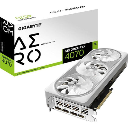 GIGABYTE GeForce RTX 4070 AERO OC V2 12G, 3 ventiladores WINDFORCE, 12 GB 192 bits GDDR6X, tarjeta de video