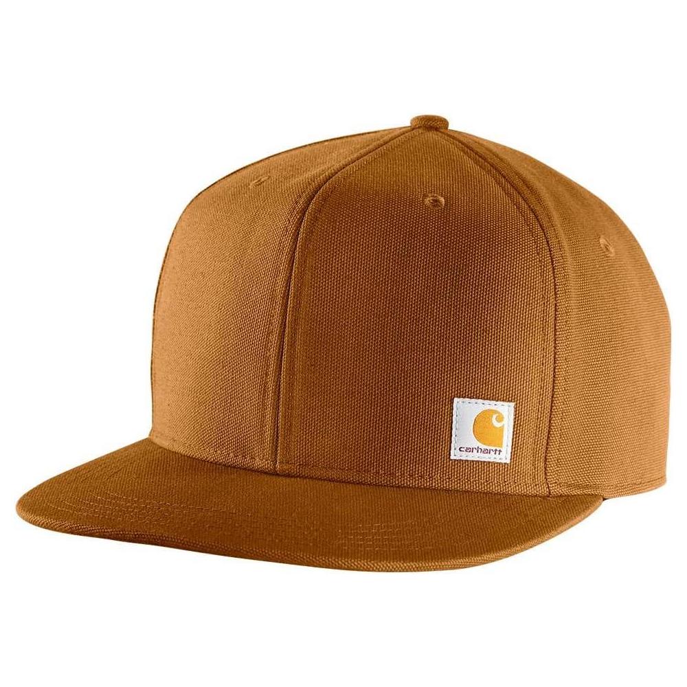 Gorra Carhartt para hombre con visera plana, banda antitranspirante y ajuste ajustable