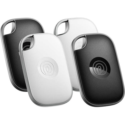 Tile Pro de Life360 - Rastreador Bluetooth potente y buscador de llaves/artículos, compatible con iOS y Android, paquete de 4 colores negros/blancos