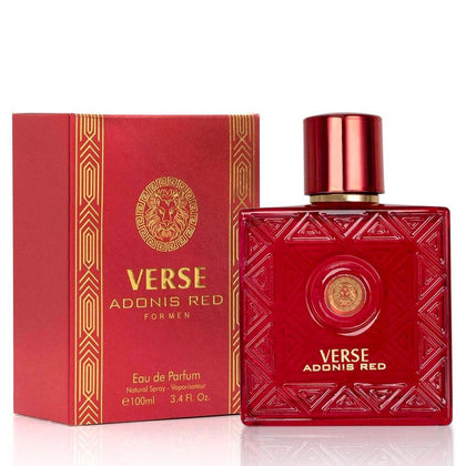 NovoGlow Verse Adonis Red, Eau De Parfum Spray para hombres, perfume con fragancia frutal, cálida y floral, el regalo perfecto