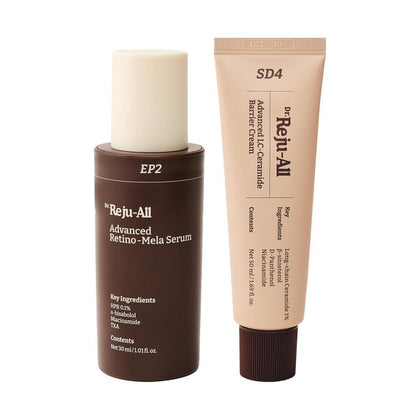Dr.Reju-All Advanced Retino-Mela Serum y LC-Ceramide Barrier Cream para Hidratación y Cuidado de la Piel