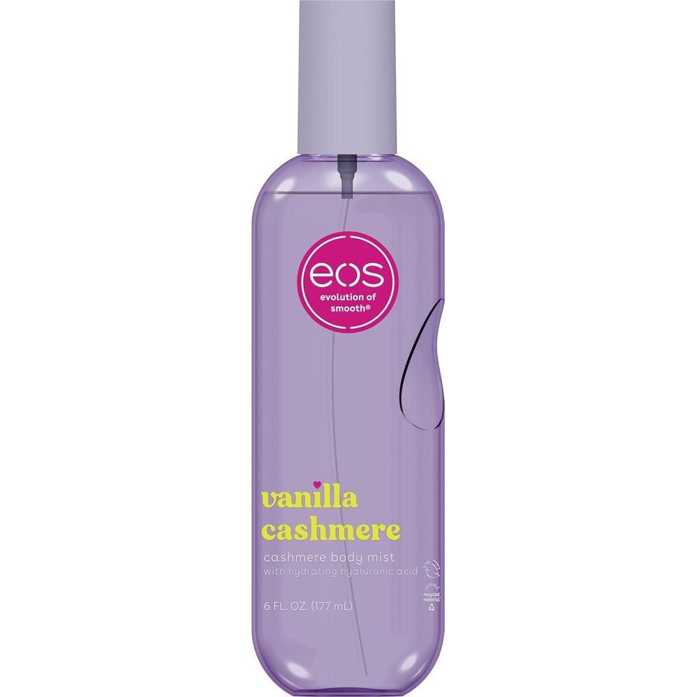 Rocío corporal de cachemira eos con almizcle suave, caramelo y ácido hialurónico, spray hidratante para mujeres