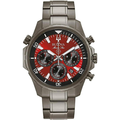Reloj cronógrafo para hombre Bulova Marine Star, diseño elegante con 6 manecillas y acero inoxidable gris