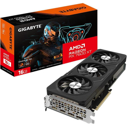 GIGABYTE Radeon RX 7600 XT Gaming OC Tarjeta gráfica, 3 ventiladores WINDFORCE, 16 GB, 128 bits GDDR6, modelo GV-R76XTGAMING OC-16GD