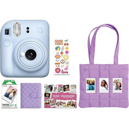 FUJIFILM Instax Mini Blue Holiday Bundle 2025 - Cámara Instantánea En Color Pastel Azul