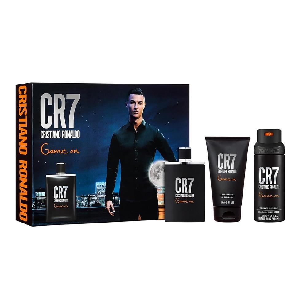 Game On de Cristiano Ronaldo para hombres – Juego de regalo de 3 piezas con espray de eau de toilette, gel de ducha y espray corporal