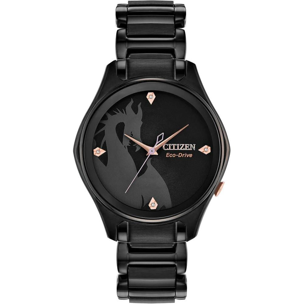 Reloj Citizen Eco-Drive Disney de acero inoxidable para mujer modelo Maléfica, diseño elegante y sofisticado