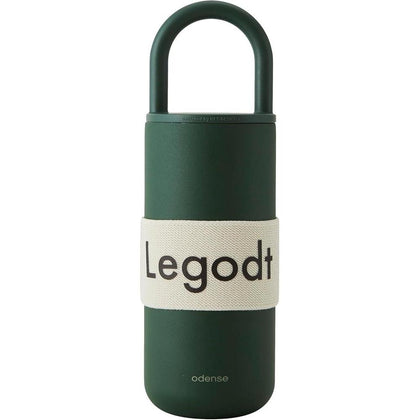 Odense Vaso térmico Legodt Loop con tapa y asa, acero inoxidable resistente a fugas, ideal para viajes y bebidas calientes o frías