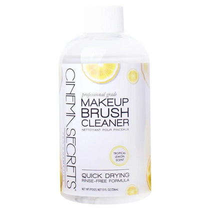 Limpiador profesional de brochas de maquillaje Cinema Secrets, fórmula rápida y sin enjuague, elimina maquillaje resistente