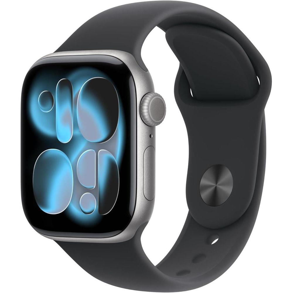 Apple Watch Series 11 GPS con caja de aluminio gris espacial y correa deportiva negra, monitor de salud y fitness
