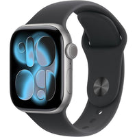 Apple Watch Series 11 GPS con caja de aluminio gris espacial y correa deportiva negra, monitor de salud y fitness
