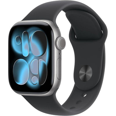 Apple Watch Series 11 GPS con caja de aluminio gris espacial y correa deportiva negra, monitor de salud y fitness