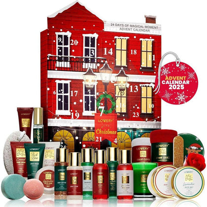 Calendario de Adviento 2024 para adultos, set de belleza y spa de Navidad, incluye 24 productos de cuidado personal, edición limitada