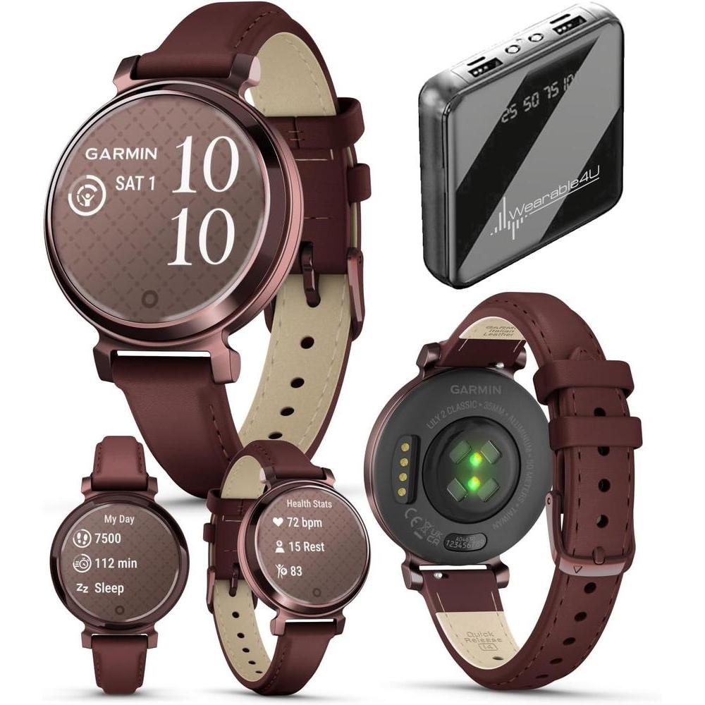 Garmin Lily 2 Classic - Smartwatch Elegante Para Mujer, Color Bronce Oscuro, Con Seguimiento De Salud Y Pagos Sin Contacto