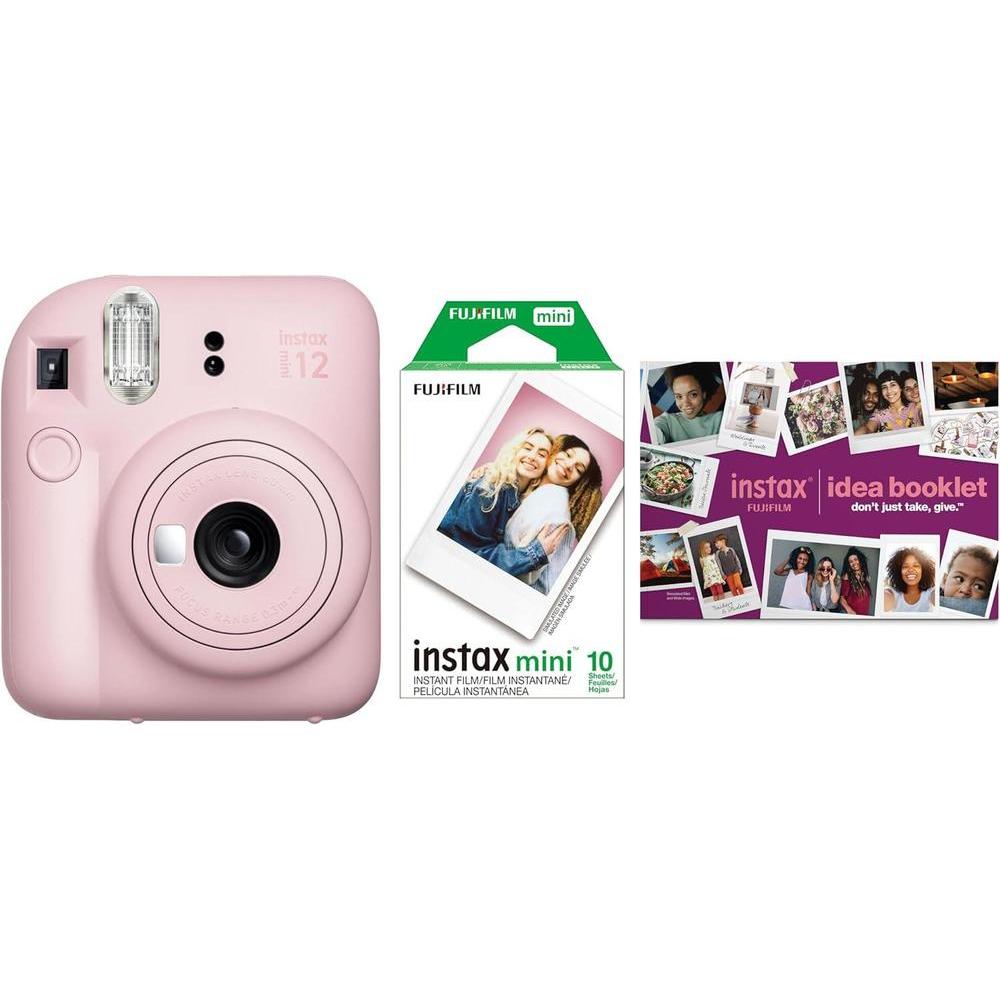 FUJIFILM INSTAX MINI 12 Color Rosa, Cámara Instantánea con Modo Selfie, Incluye Película y Accesorios